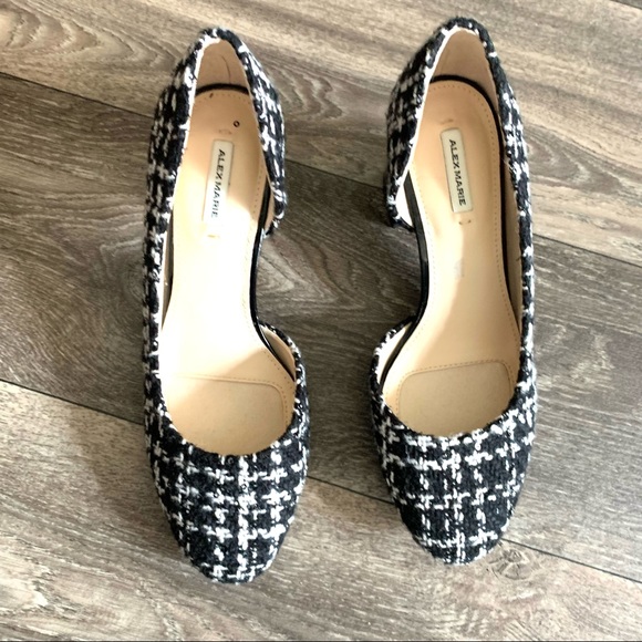 Alex Marie Tweed Plaid sequin block heels Size 6.5 - Picture 7 of 11